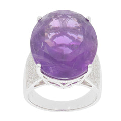 Purple Amethyst Sterling Silver Ring with sparkling accents, elegant luxury jewelry piece for sophisticated style.