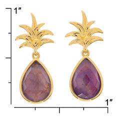 Pear Purple Amethyst Sterling Silver Earrings with Accent