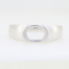 Sterling Silver Semi Mount Ring Setting Oval OV 9x7mm Bezel Set