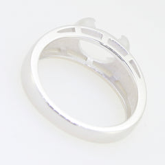 Sterling Silver Semi Mount Ring Setting Oval OV 9x7mm Bezel Set