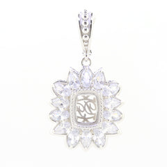 Sterling Silver Semi Mount Pendant Setting Cushion CU 14x10mm Halo