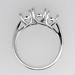 Sterling Silver Semi Mount Ring Setting OV 8x6mm RD 5x5mm 3 Stones Ring