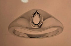 Sterling Silver Semi Mount Ring Setting Pear PE 5x3mm