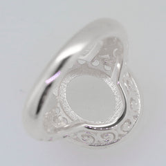 Art Deco Sterling Silver Semi Mount Ring Setting SQ Princess 8x8mm