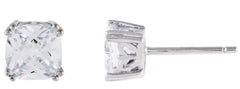 Sterling Silver Semi Mount Earrings Setting Cushion CU 6x6mm Stud Earrings