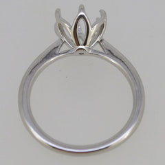 Sterling Silver Semi Mount Ring Setting Round RD 8x8mm Tulip Head Design
