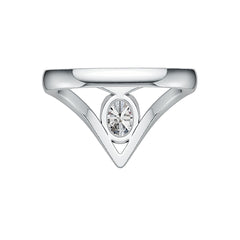 Sterling Silver Semi Mount Ring Setting Oval OV 7x5mm Simple Solitaire Minimal Design