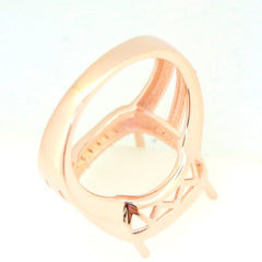 Art Deco Sterling Silver Semi Mount Ring Setting CU Cushion 13x13mm