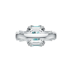 Sterling Silver Semi Mount Ring Setting Emerald OCT 12x10mm Multi Stone Design