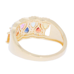 Multiple color sapphire sterling silver ring showcasing vibrant gemstones and elegant design, perfect for sophisticated style.