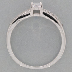 Elegant White Moissanite Sterling Silver Ring with accent stones, showcasing timeless beauty and sparkle.