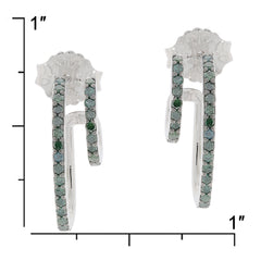 Green Diamond sterling silver earrings featuring a stunning gemstone accent, showcasing elegant design and luxurious style.