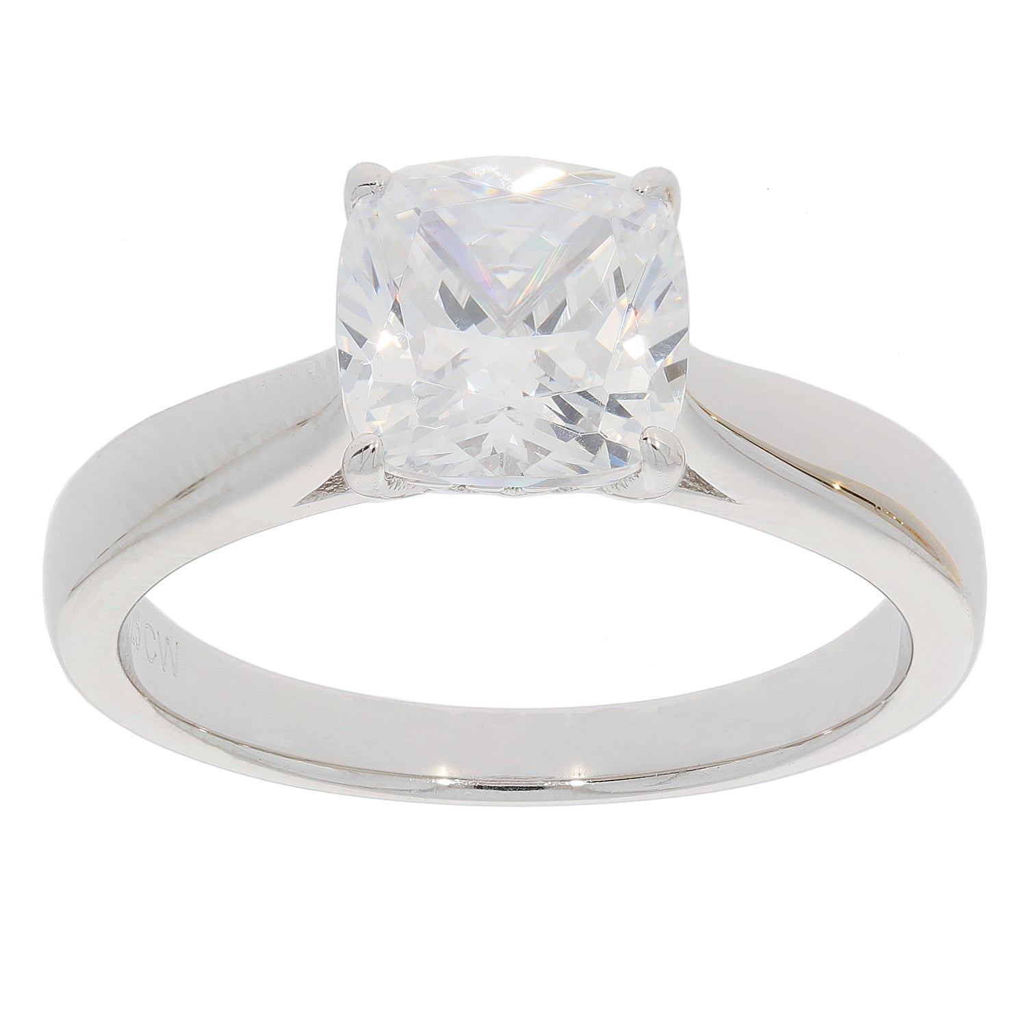 Elegant white Moissanite sterling silver ring with a sparkling gemstone, perfect for sophisticated style.