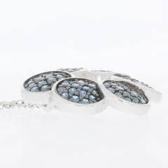 Blue diamond sterling silver pendant showcasing intricate gemstone design with elegant shine.