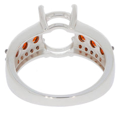Back view of an Oval Red Garnet Sterling Silver Ring showcasing its intricate design and polished finish.