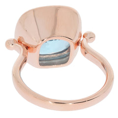 Back view of a Blue Topaz Sterling Silver Ring showcasing its elegant design and sparkling gemstone.