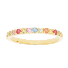 Multiple Color Sapphire Sterling Silver Ring with sparkling gemstones, showcasing elegance and luxury.