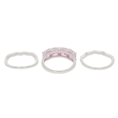 Purple Sapphire sterling silver ring set with accent bands showcasing elegant design and sophisticated style.