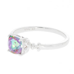 Cushion Purple Mystic Topaz Sterling Silver Ring showcasing vibrant gemstone brilliance and elegant design.