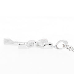 White Moissanite sterling silver pendant showcasing elegant design and sparkling gemstone accent.