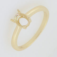 Custom Sterling Silver Semi Mount Ring Setting with a simple solitaire minimal design for 8x6mm oval gemstones.