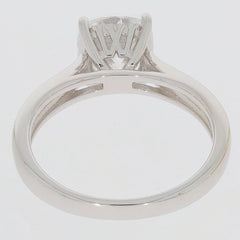 Back view of a luxurious white Moissanite sterling silver ring showcasing intricate design details.