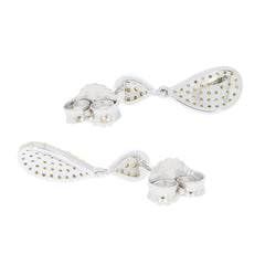 Elegant Green Diamond Sterling Silver Earrings featuring a unique design with sparkling gemstone accents.