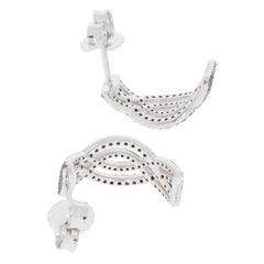 Red Diamond Sterling Silver Earrings showcasing intricate design and sparkling gemstone accents.