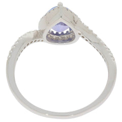 Sterling Silver Semi Mount Ring Setting Pear PE 8x6mm Halo White Topaz