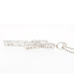 Elegant white Moissanite sterling silver pendant with sparkling gemstones, perfect for adding luxury to any outfit.