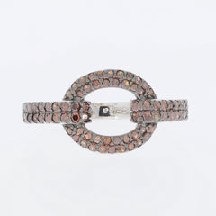 Red diamond sterling silver ring featuring a sparkling gemstone and elegant design, perfect for sophisticated styles.