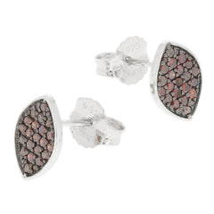 Green diamond sterling silver earrings with sparkling accent stones in elegant design.