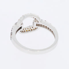 Back view of a luxurious Red Diamond Sterling Silver Ring showcasing detailed craftsmanship and elegant design.