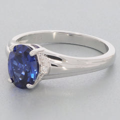 Elegant Blue Sapphire Sterling Silver Ring featuring a sparkling gemstone accent for a luxurious touch.