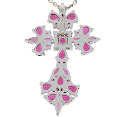 Purple Garnet sterling silver pendant featuring intricate floral design and sparkling gemstones, perfect for elegant style.