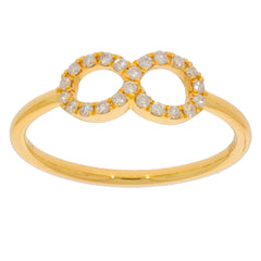 Elegant gold infinity ring adorned with sparkling gemstones, perfect for a timeless jewelry collection.