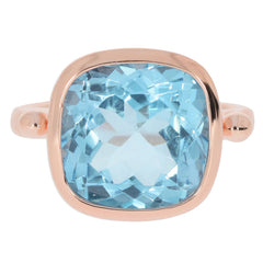 Elegant blue topaz sterling silver ring with a sparkling gemstone, perfect for a sophisticated collection.
