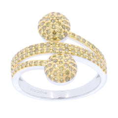 Elegant two-tone ring featuring gold-tone accents and a sleek silver band, perfect for sophisticated styling.