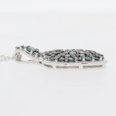 Blue diamond sterling silver pendant featuring a sparkling gemstone, designed for elegance and style.