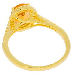 Yellow citrine sterling silver ring showcasing a sparkling gemstone in an elegant design.