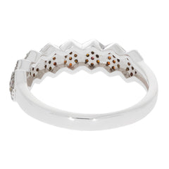 Elegant Red Diamond Sterling Silver Ring showcasing sparkling gemstones and intricate design details.
