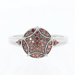 Red diamond sterling silver ring featuring a sparkling gemstone in an elegant design, perfect for any sophisticated collection.