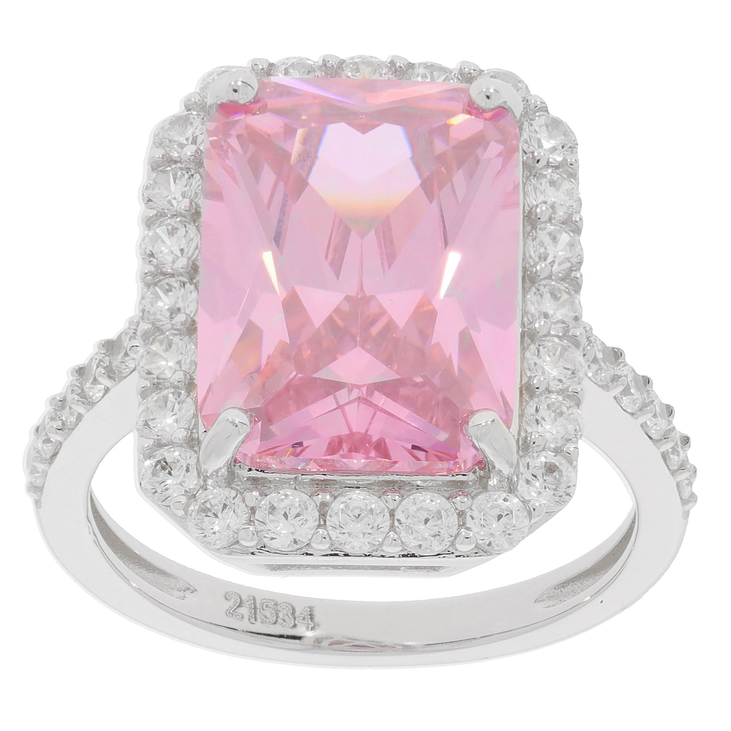 Elegant pink sapphire sterling silver ring with sparkling accents, perfect for any sophisticated collection.