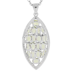 Elegant green peridot sterling silver pendant with intricate design and diamond accents, perfect for any sophisticated collection.