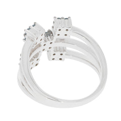 Blue diamond sterling silver ring showcasing elegant design and sparkling accents, perfect for sophisticated style.