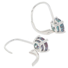 Round Mystic Topaz Sterling Silver Earrings showcasing a sparkling gemstone in an elegant design.