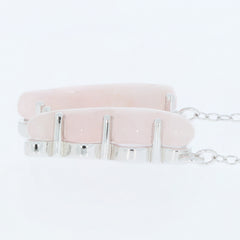 Elegant pink crystal sterling silver pendant showcasing a sophisticated design, perfect for radiating luxury and style.