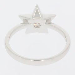 Star-shaped sterling silver ring with a central gemstone, perfect for unique and elegant jewelry collections.
