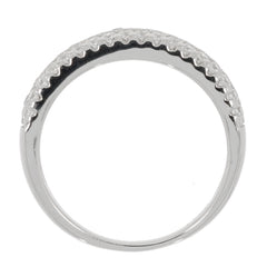 White diamond sterling silver ring with accent, showcasing elegant design and sparkling details.