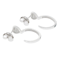 Blue diamond sterling silver earrings with accent, featuring a sleek design and sparkling gemstones.
